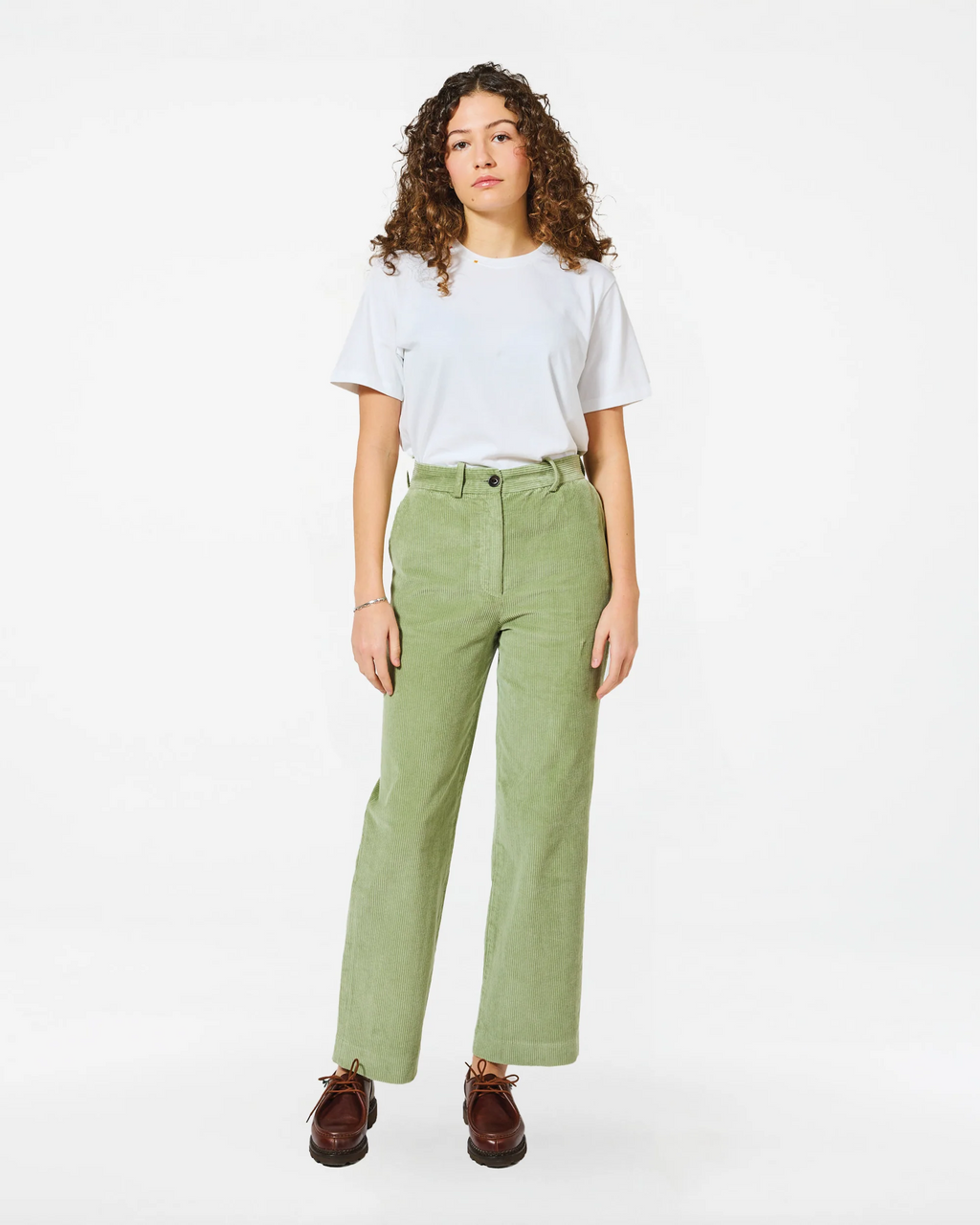 Misty green corduroy smoky pants