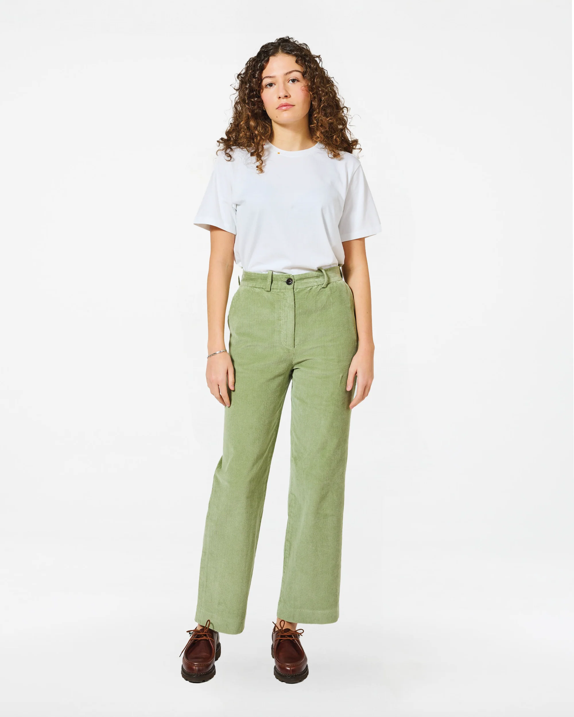 Misty green corduroy smoky pants