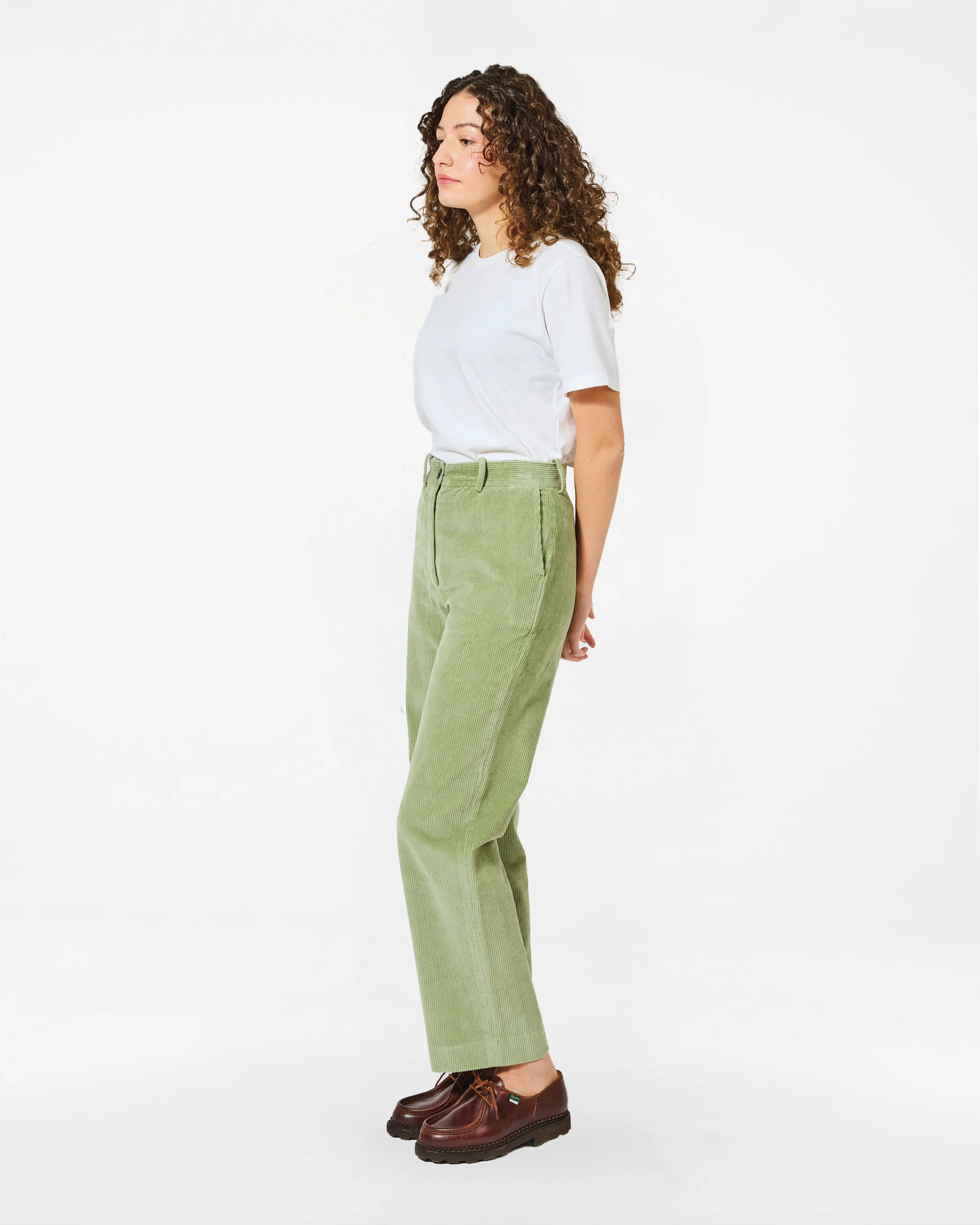 Misty green corduroy smoky pants