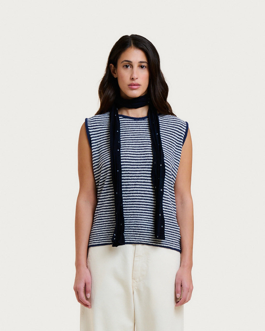 Sofia foam navy stripes tank top