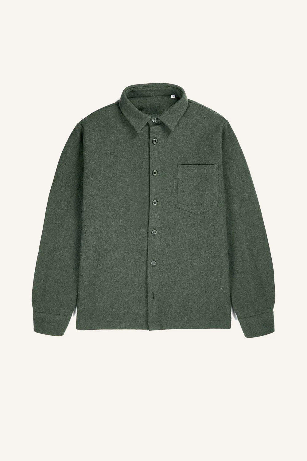 Solid khaki wool overshirt
