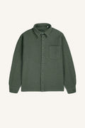 Solid khaki wool overshirt