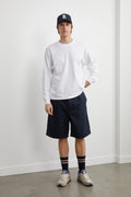 White hydrangea long-sleeved T-shirt
