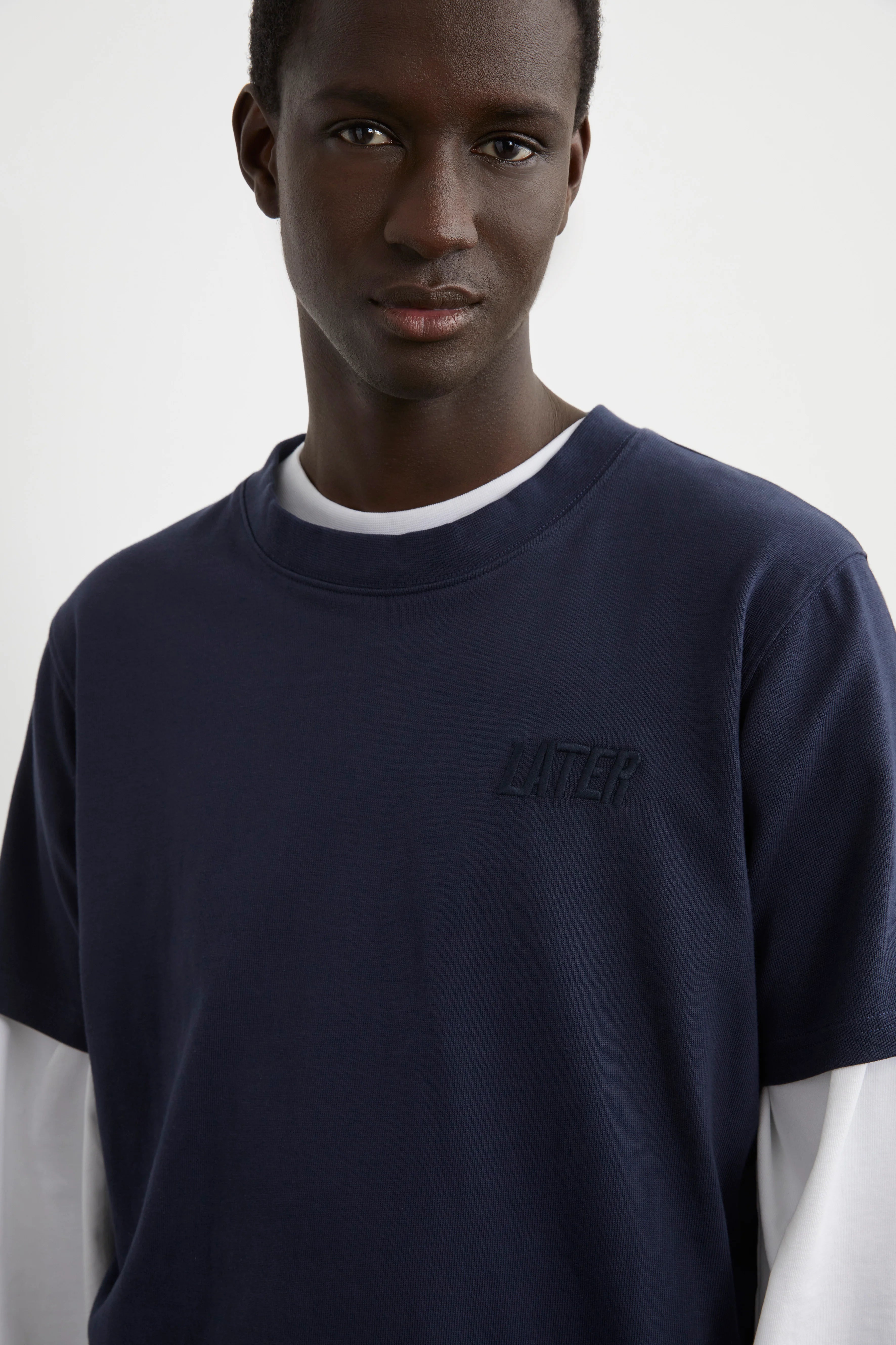 Navy hydrangea t-shirt