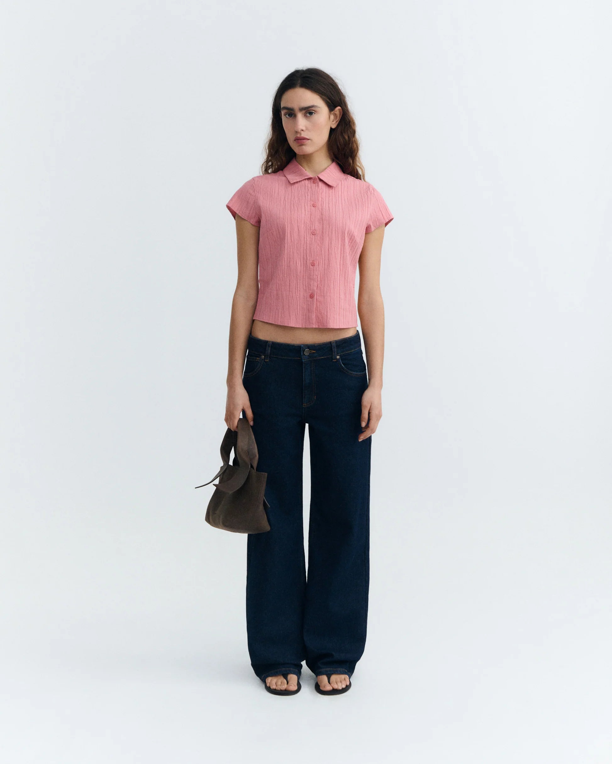 Kitty blouse rosette pink