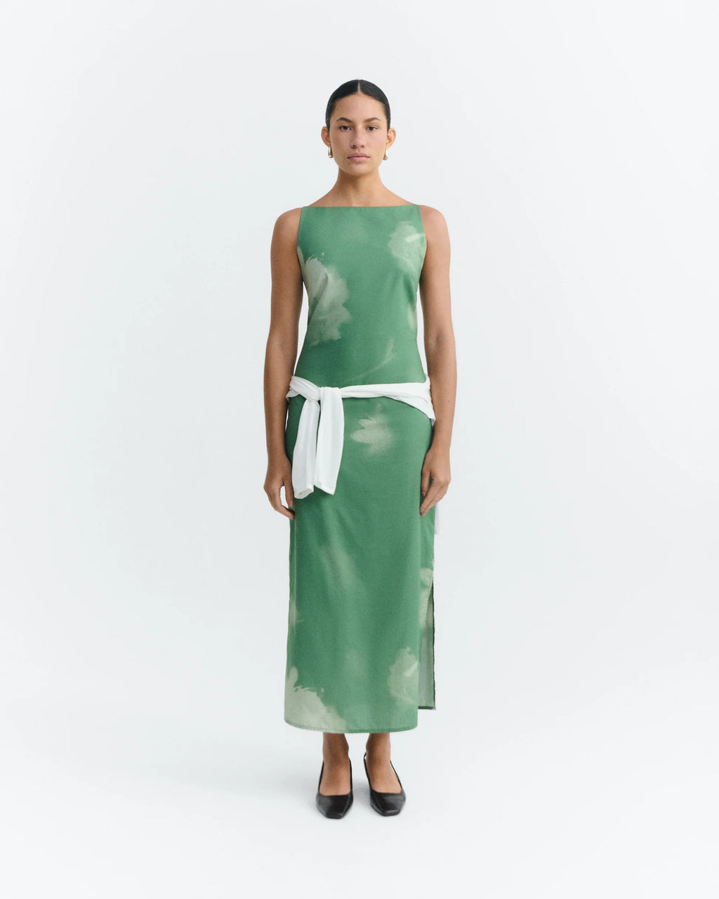 Sunniva long green dress