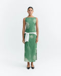 Sunniva long green dress