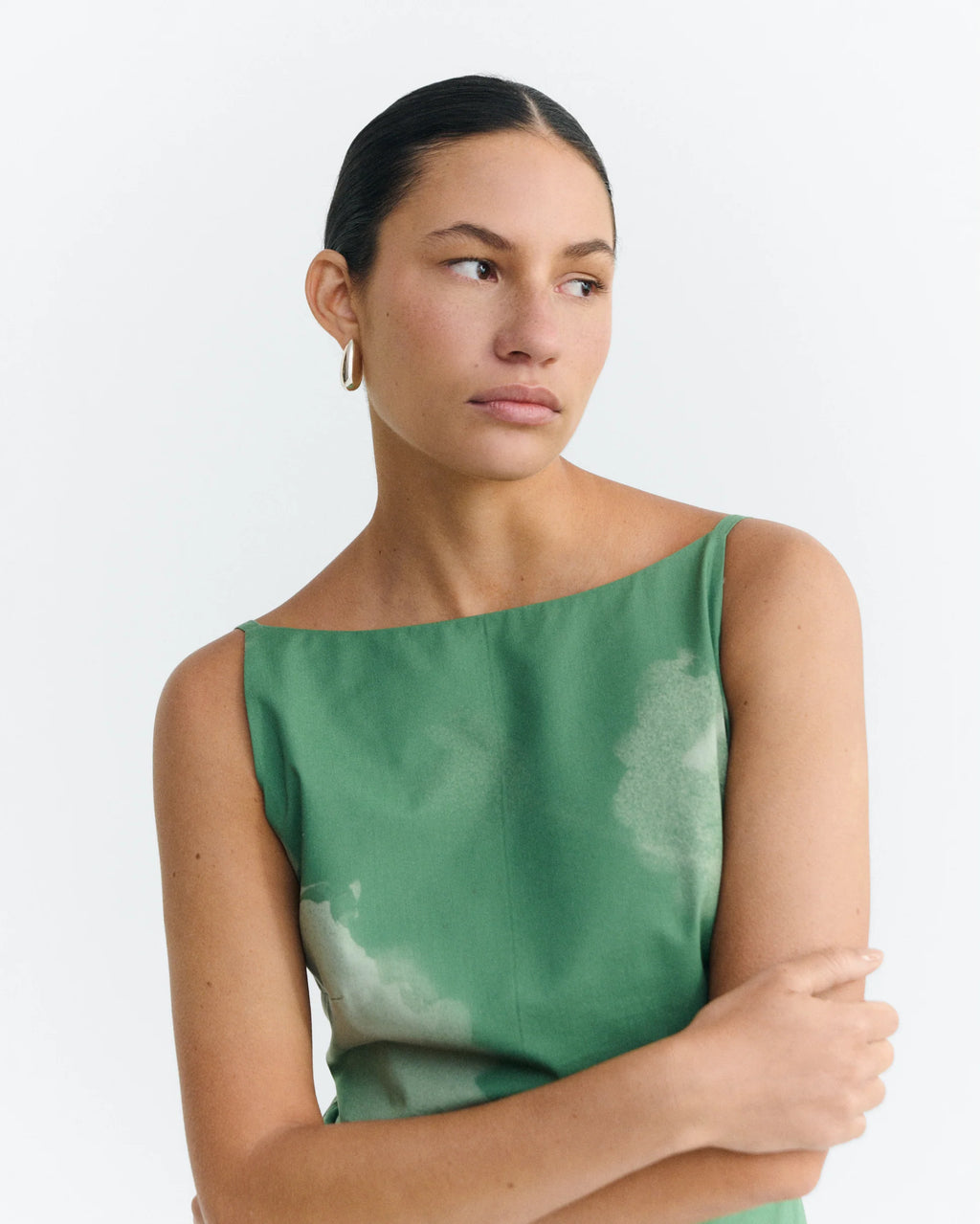 Sunniva long green dress