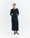 Kina long navy dress