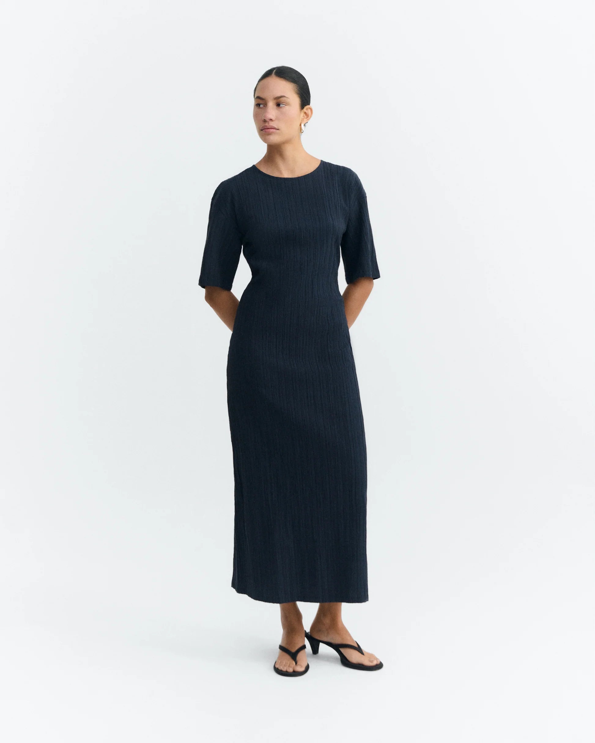 Kina long navy dress