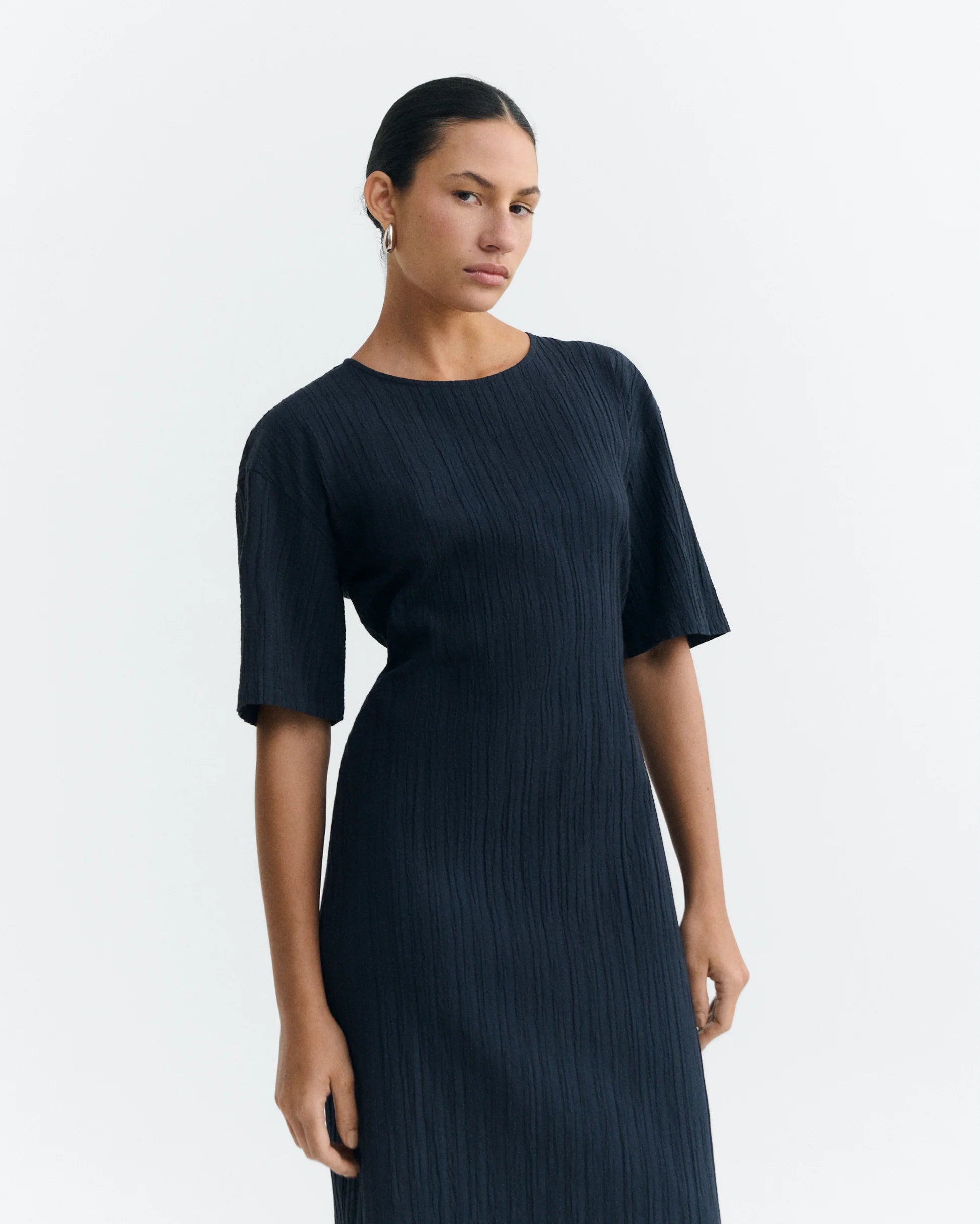Kina long navy dress