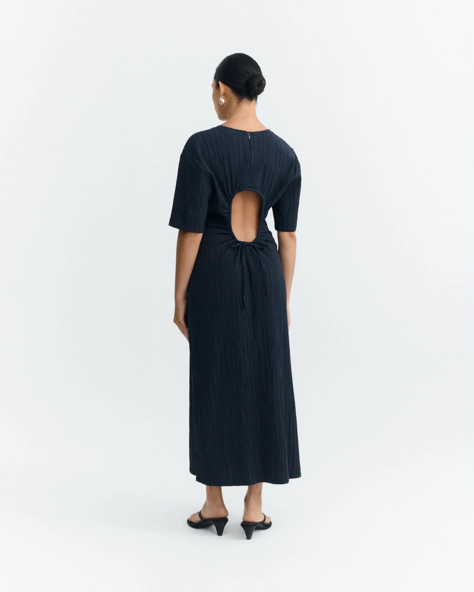 Kina long navy dress