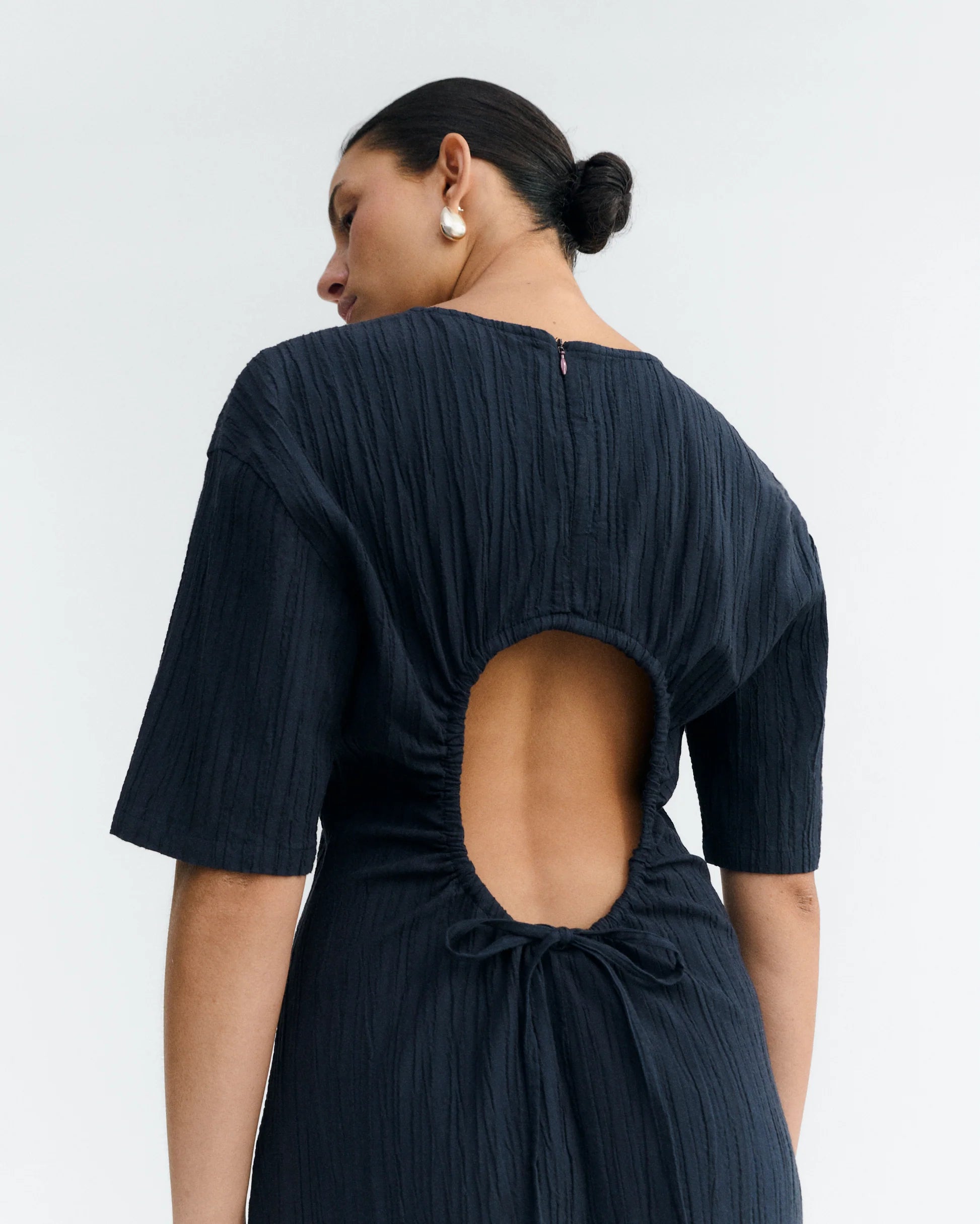 Kina long navy dress
