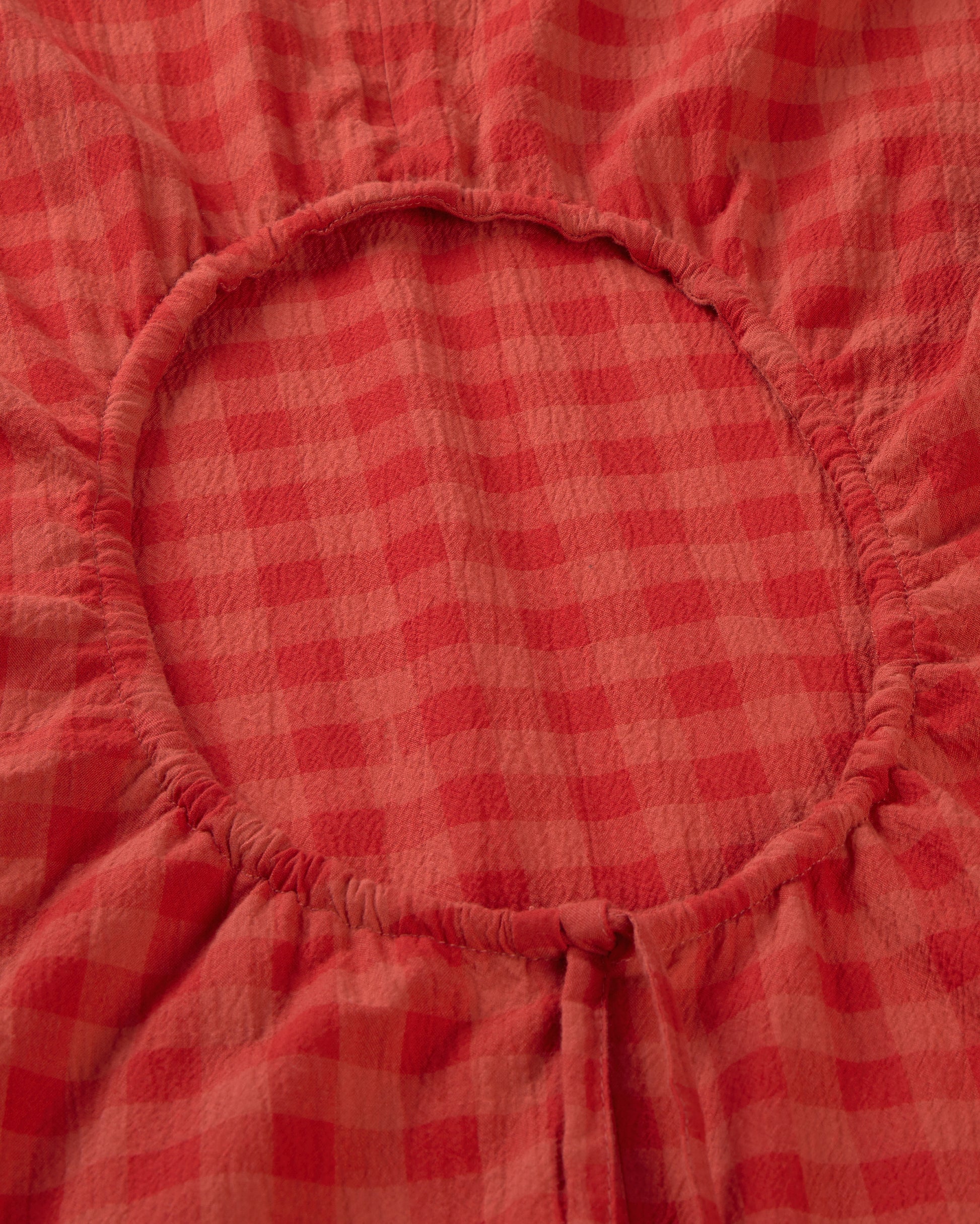 Kina red checks seersucker red