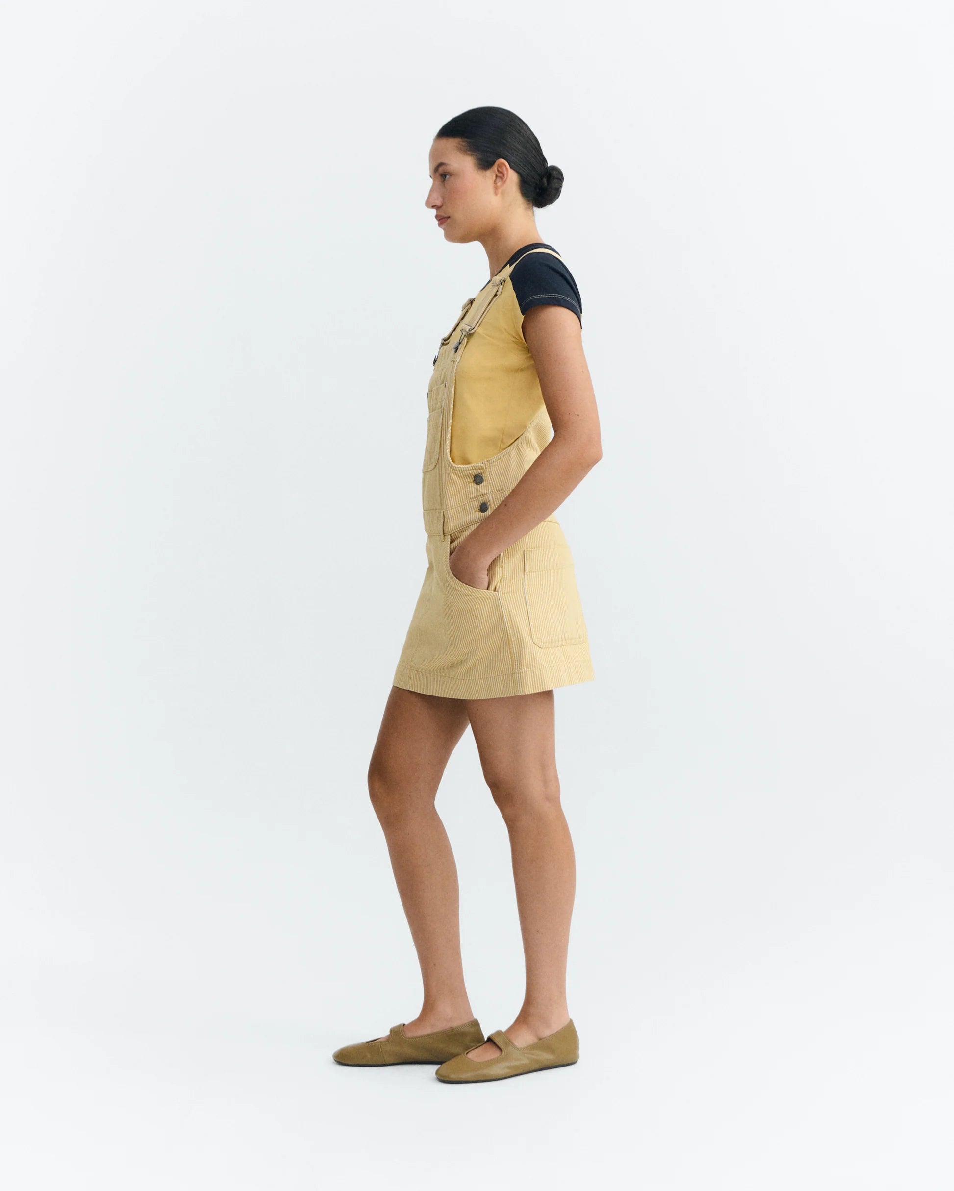 Rafaela walnut stripes dress