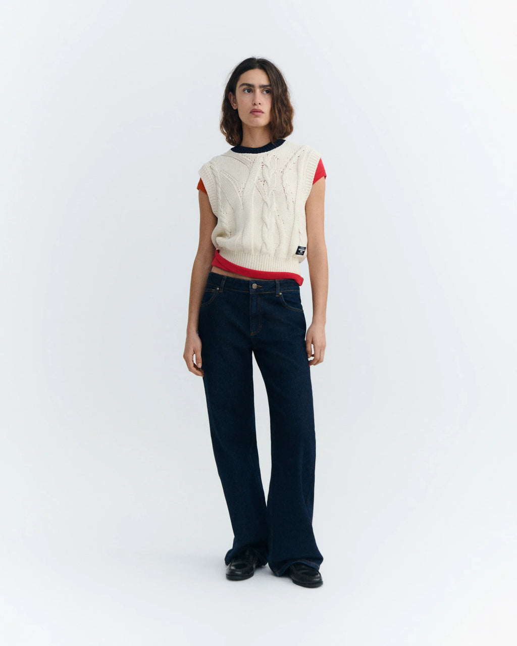 Aria knitted vest ecru
