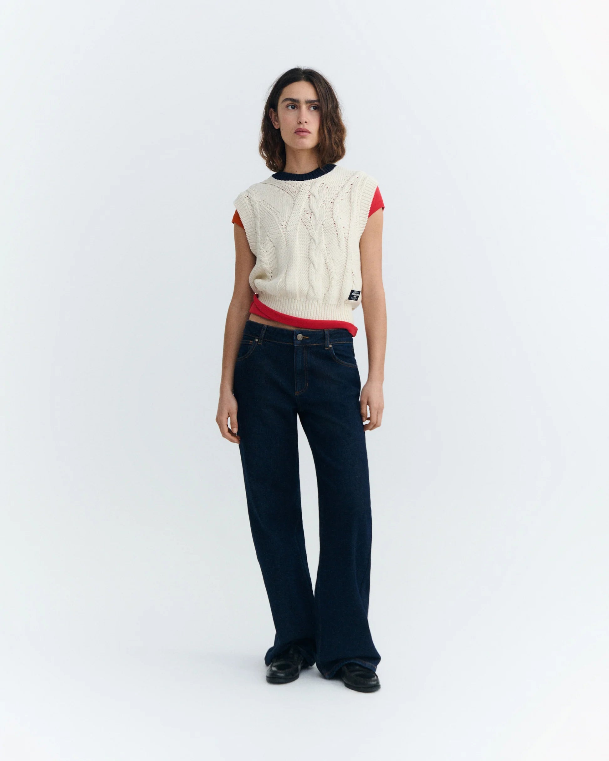 Aria knitted vest ecru