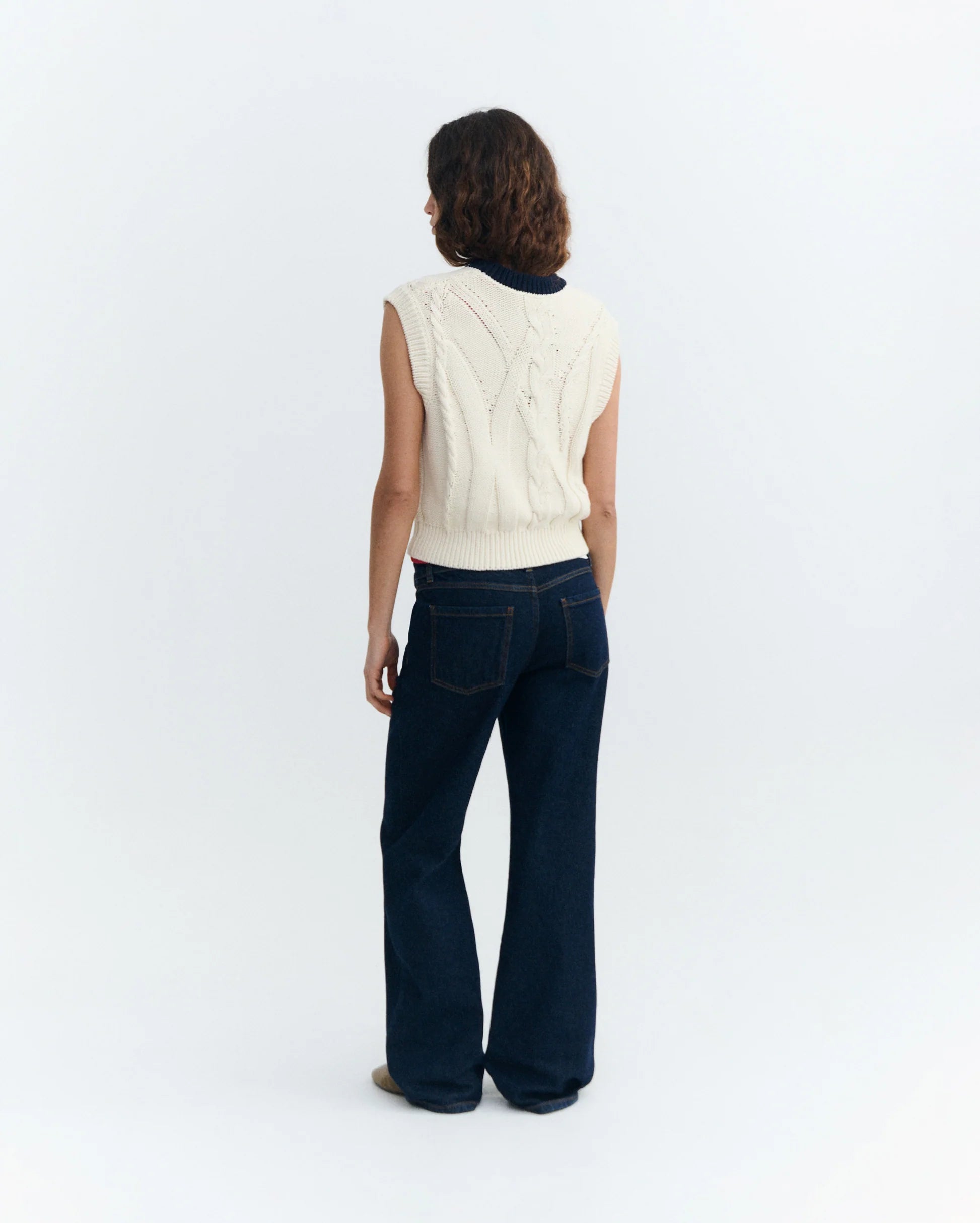 Aria knitted vest ecru
