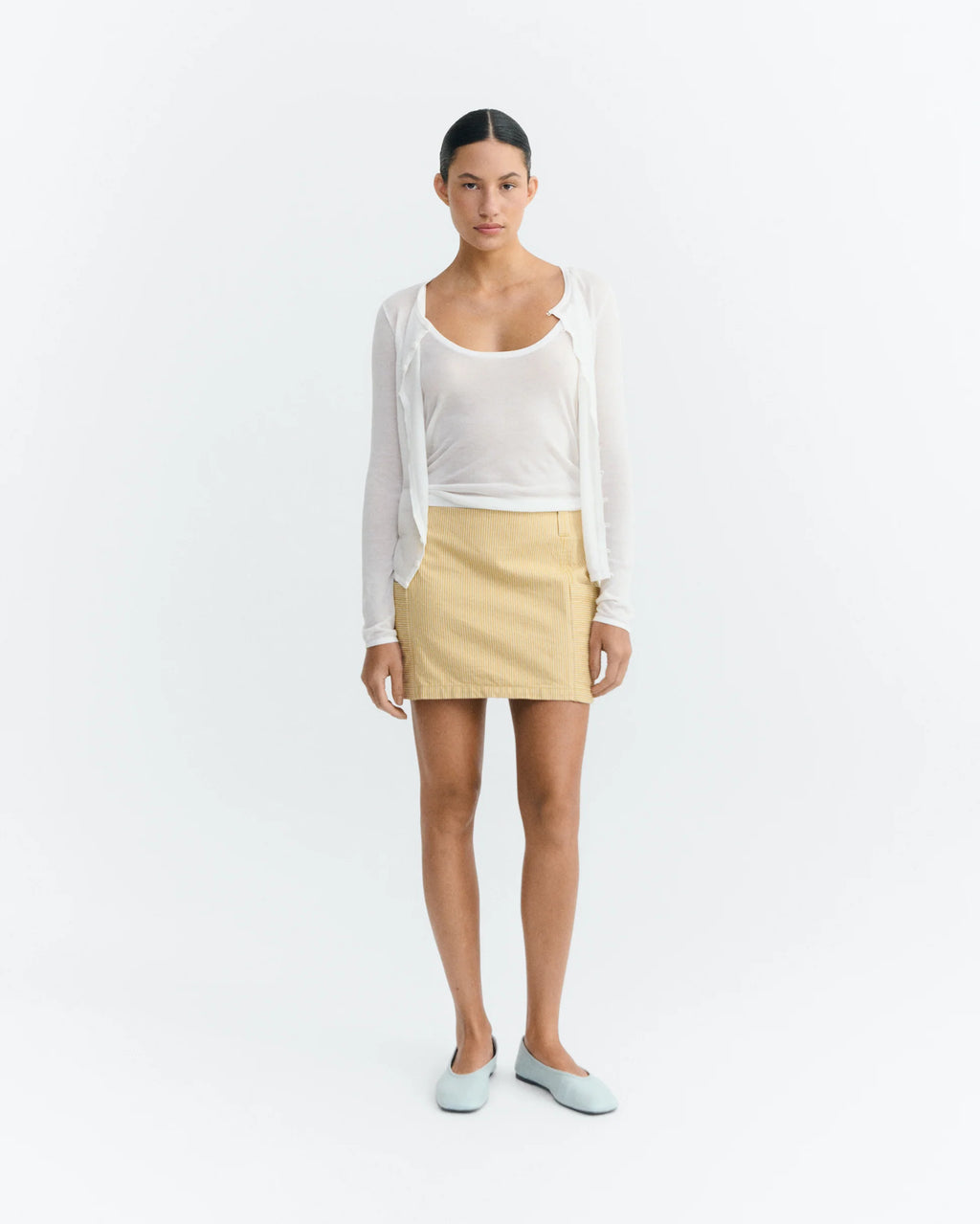 Mina Chestnut Striped Skirt