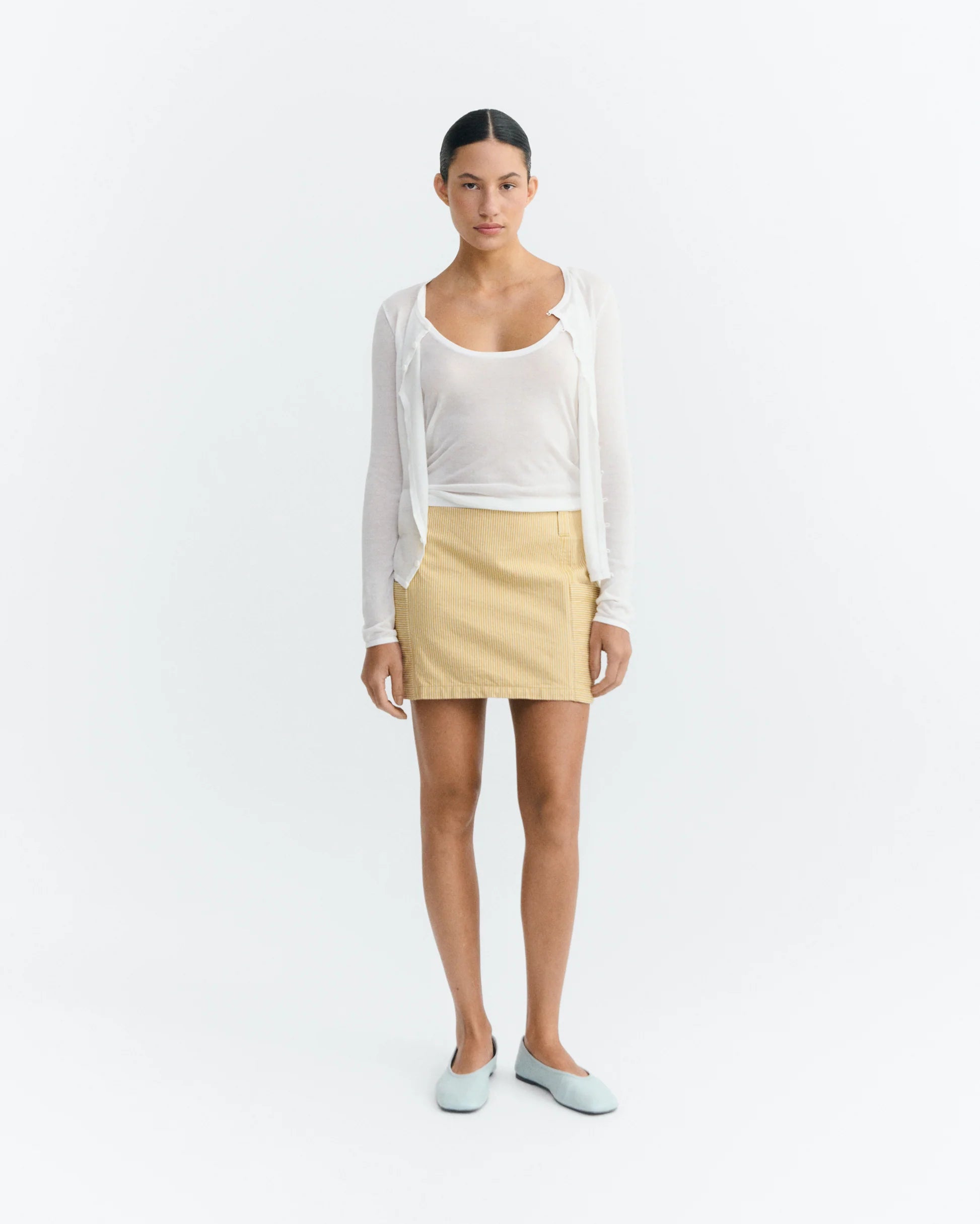 Mina Chestnut Striped Skirt
