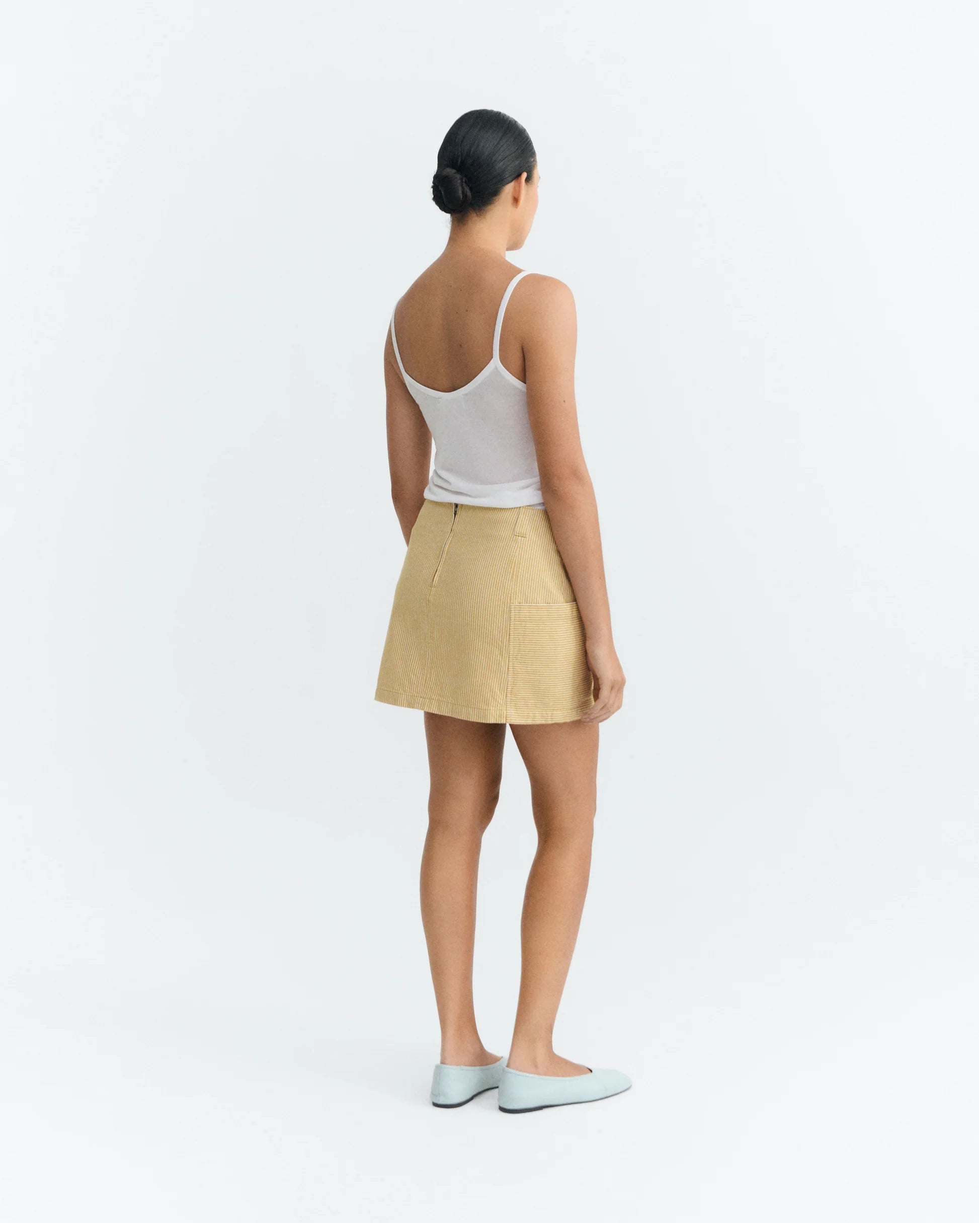Mina Chestnut Striped Skirt
