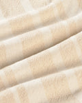 Lia raw dappled stripes ecru shorts