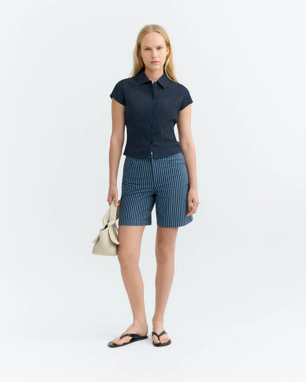 Luisa railway stripe shorts