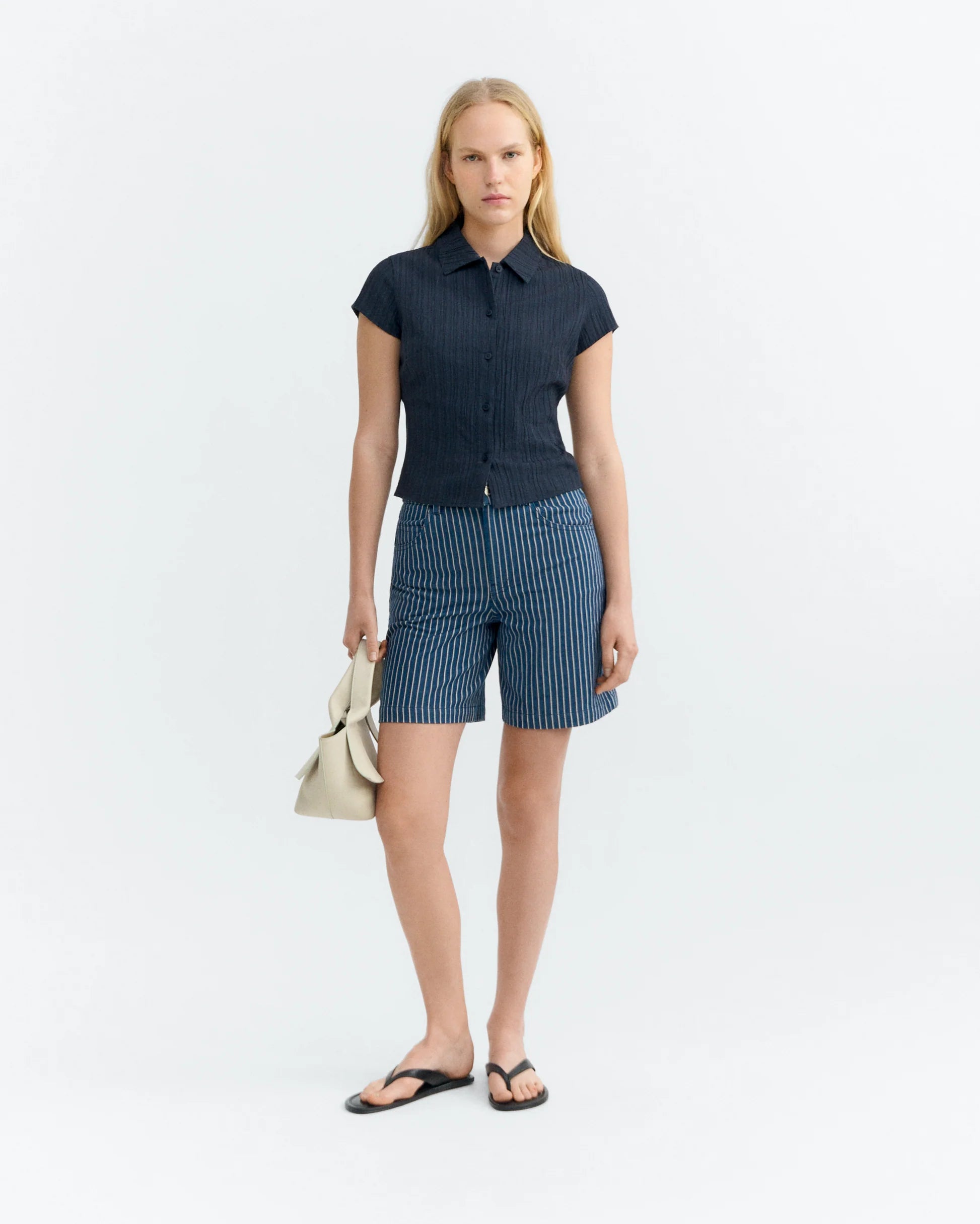 Luisa railway stripe shorts