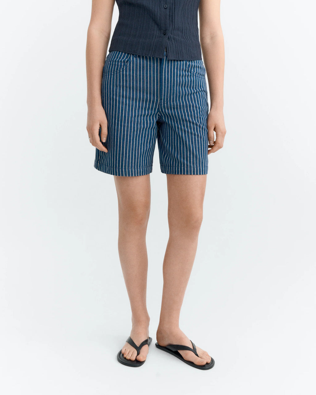 Luisa railway stripe shorts