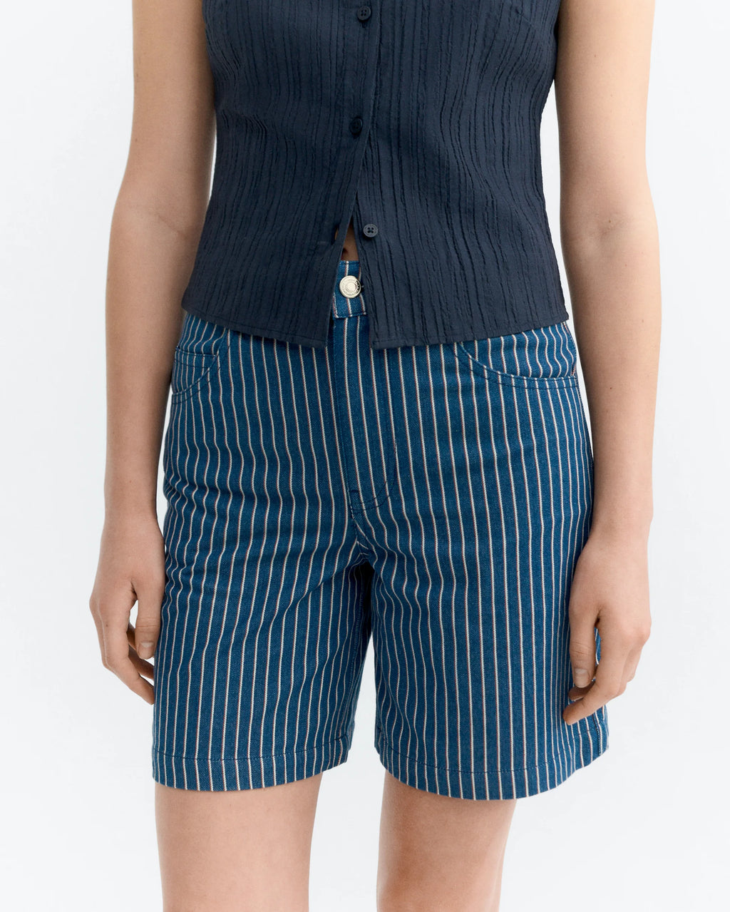 Luisa railway stripe shorts
