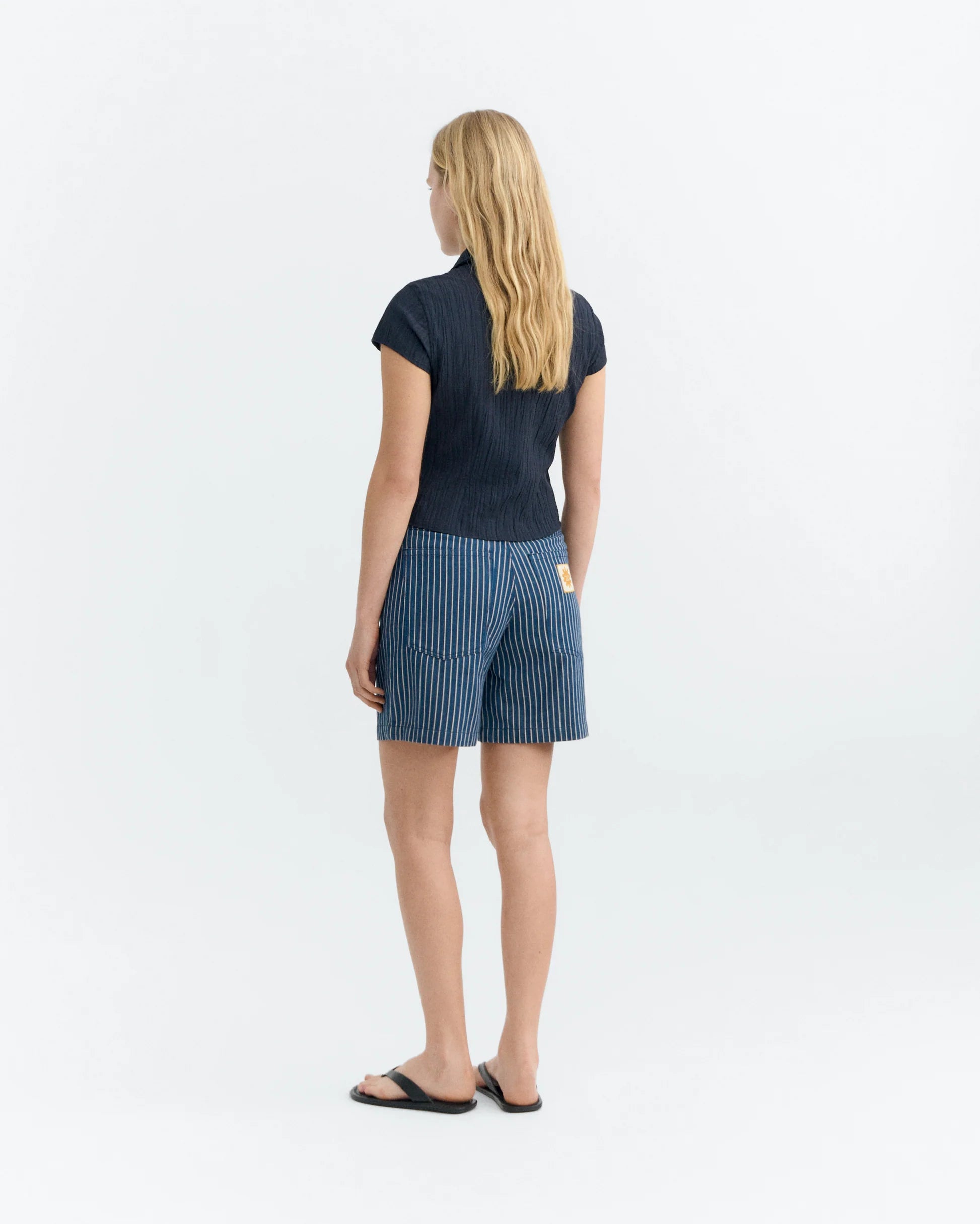 Luisa railway stripe shorts