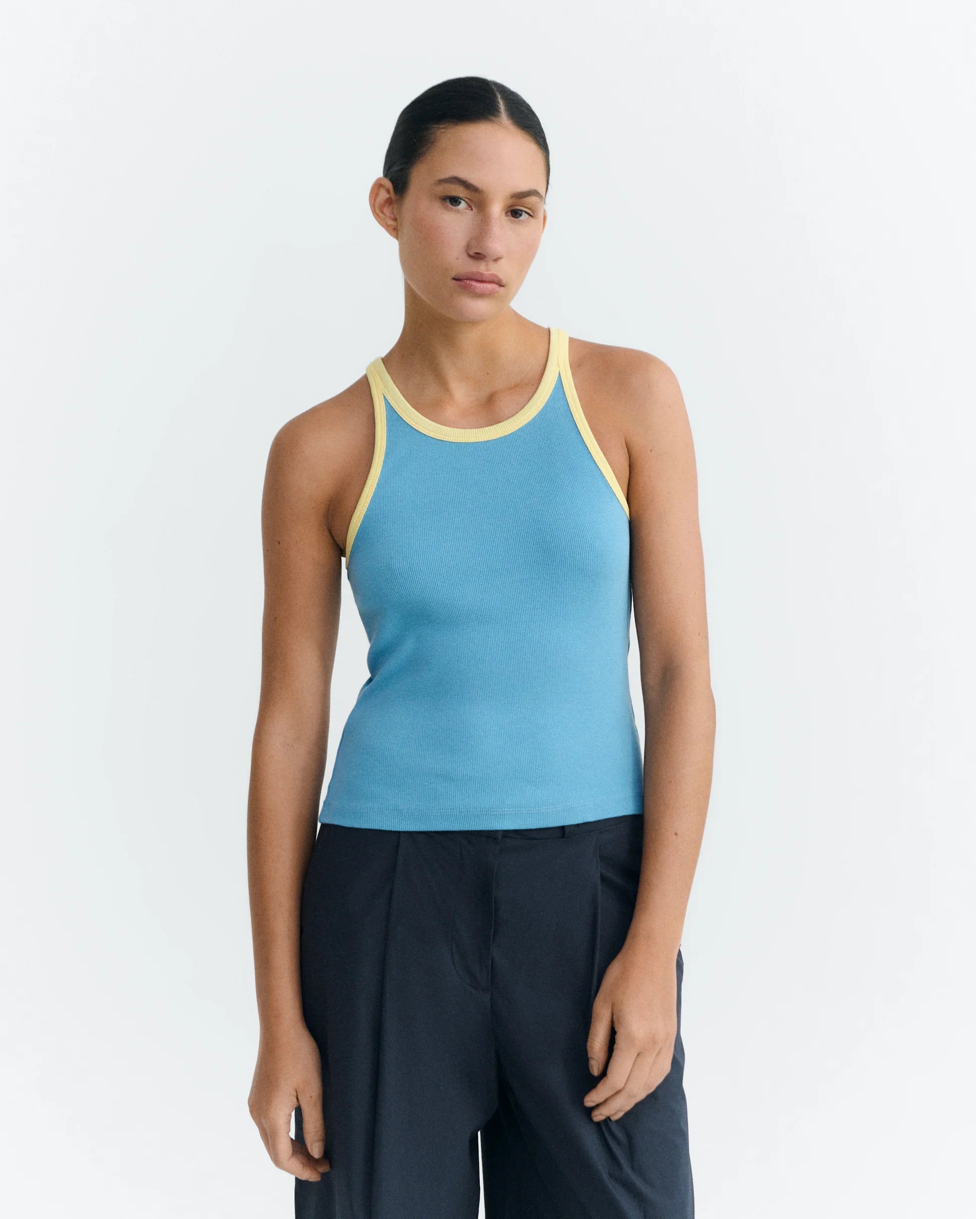 Harriet top navy yellow