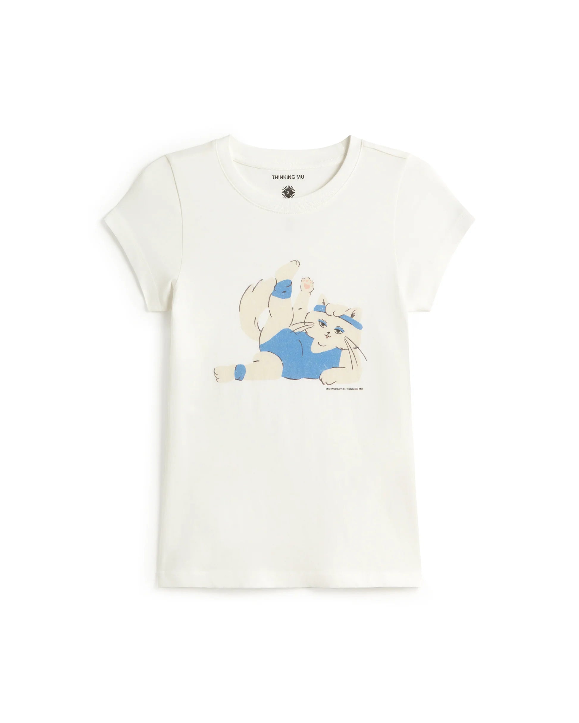 Meowrobics white myrna tee
