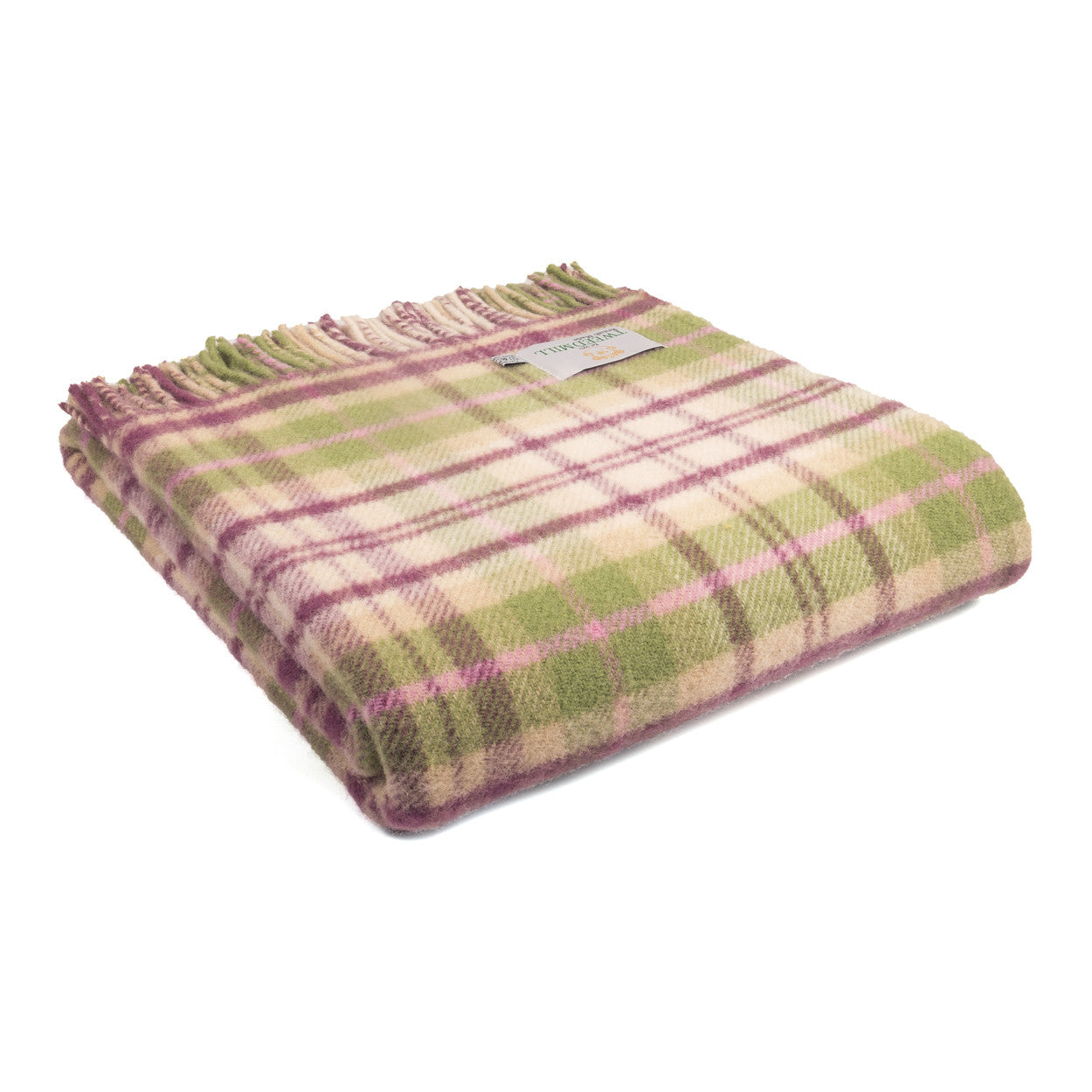 Pink virgin wool throw