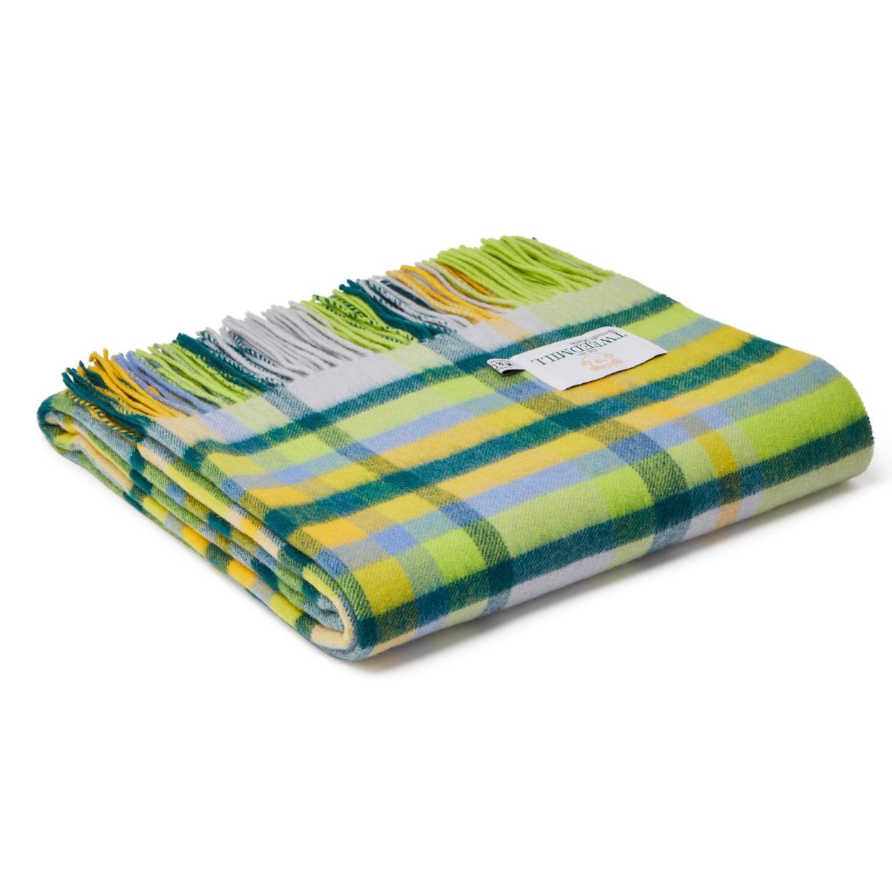 Green virgin wool throw