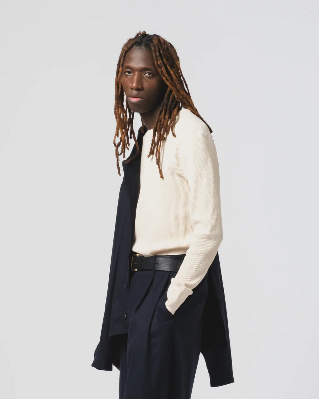 L/S Thermo Waffle T-Shirt Off White