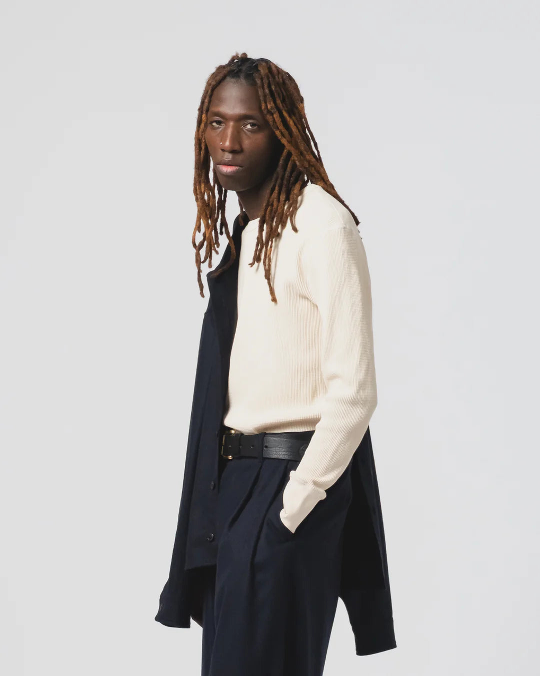 L/S Thermo Waffle T-Shirt Off White