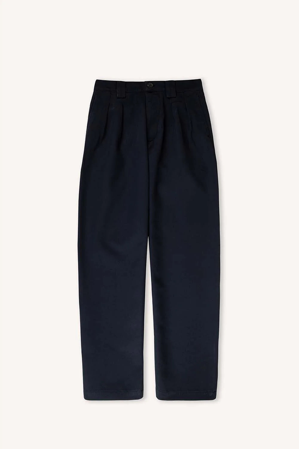 Navy pleated trousers