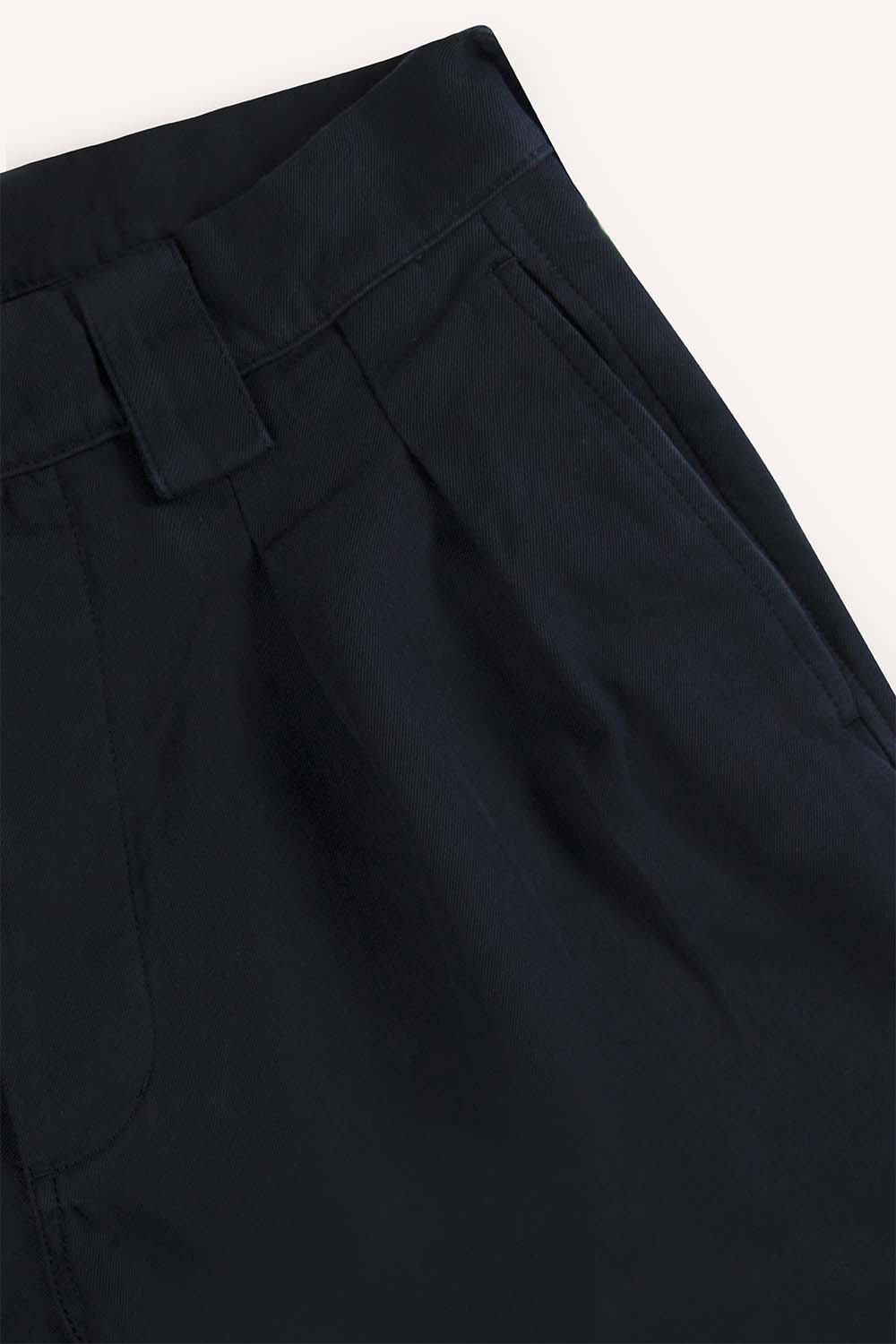 Navy pleated trousers