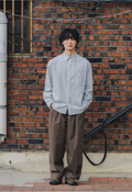 Melange stripe shirt sky blue