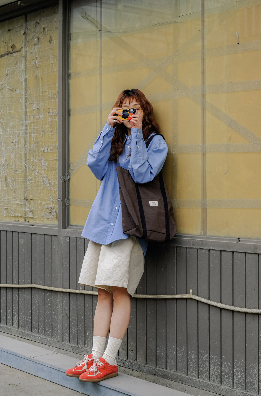Wide C/N half pants cream