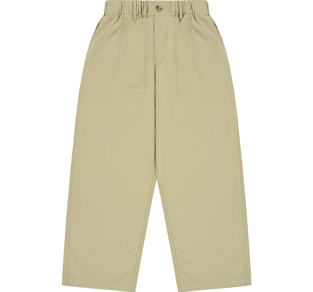 Pintuck wide chino pants beige
