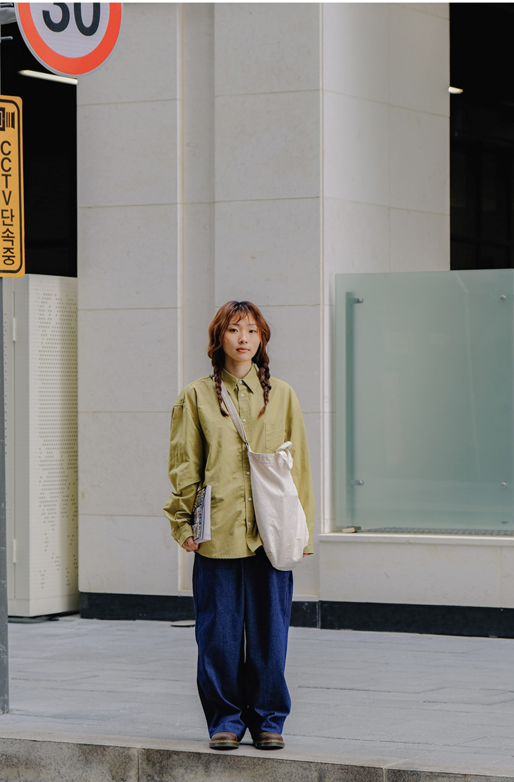 Fatigue stipe denim pants indigo