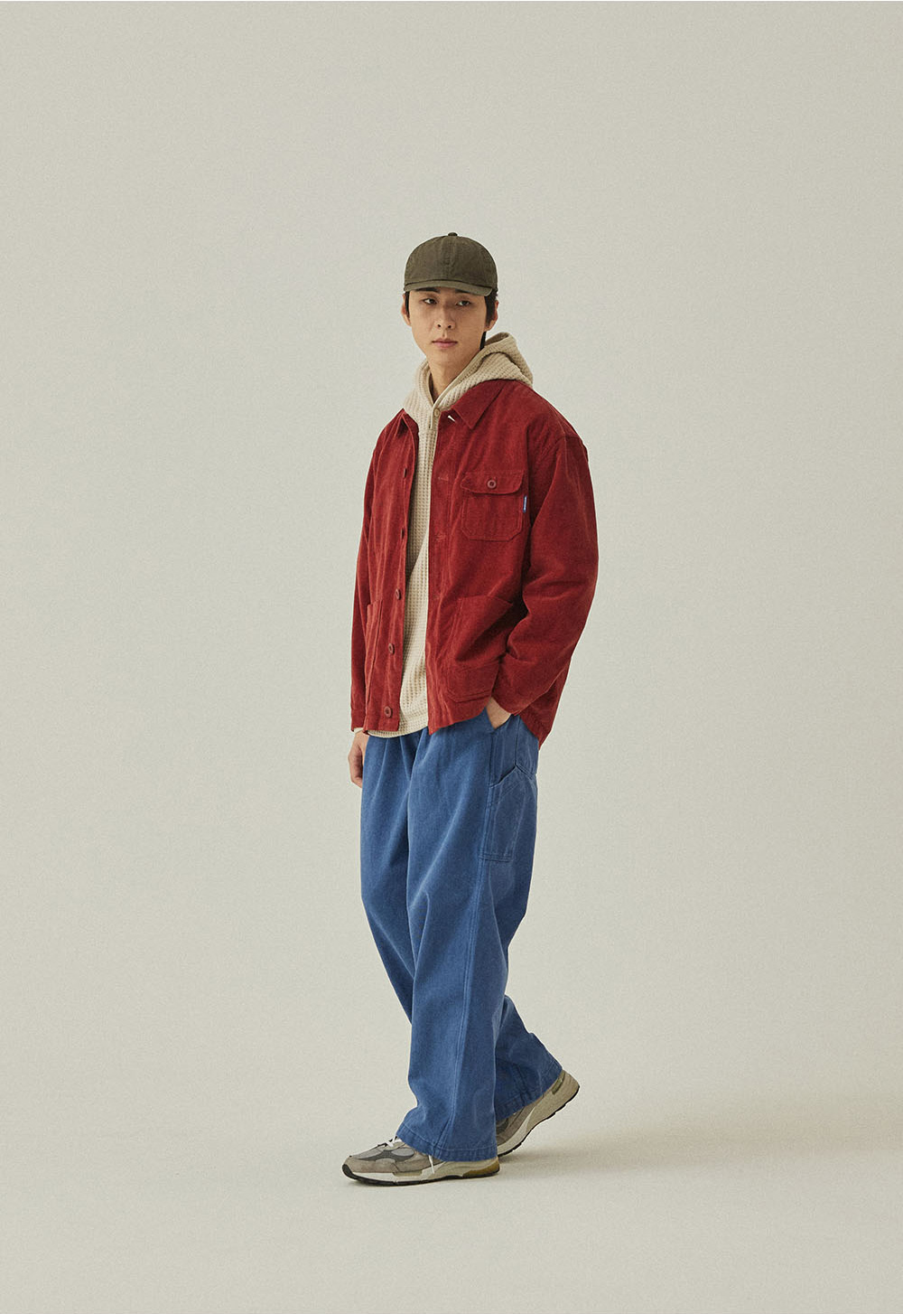 Two tuck wide kation pant blue
