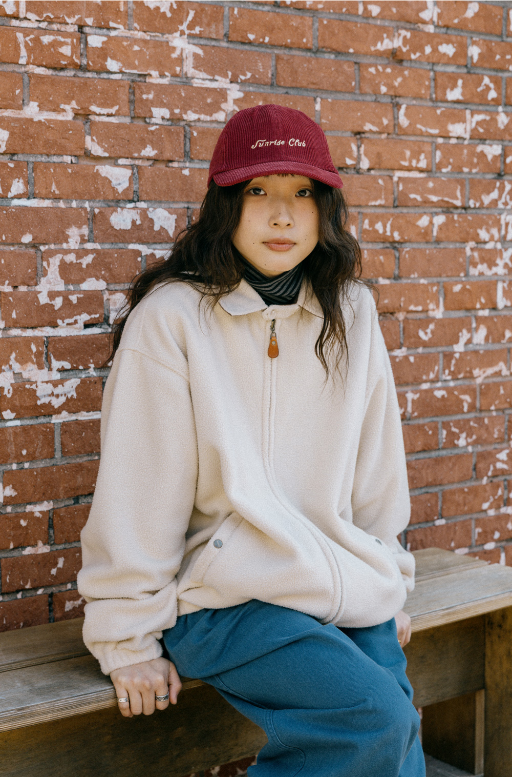 Fleece bomber jacket cream