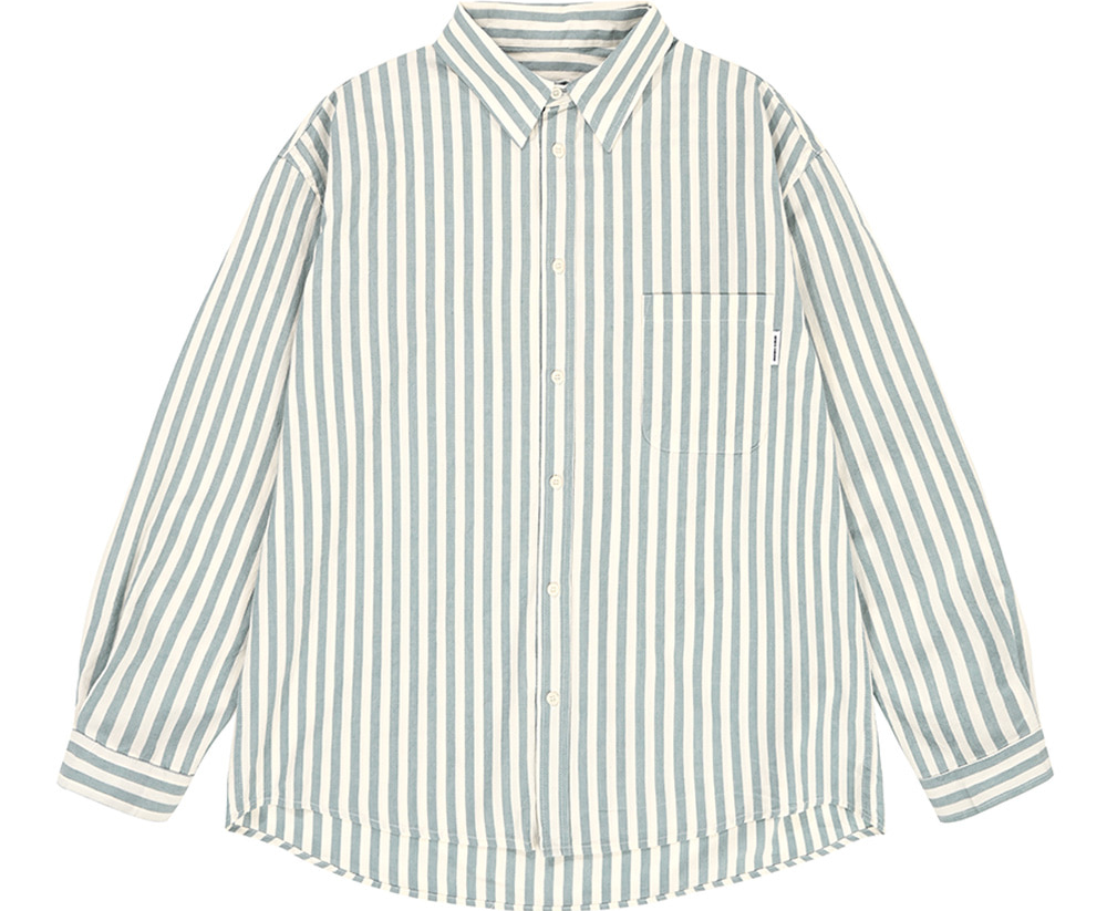 Melange stripe shirt sky blue