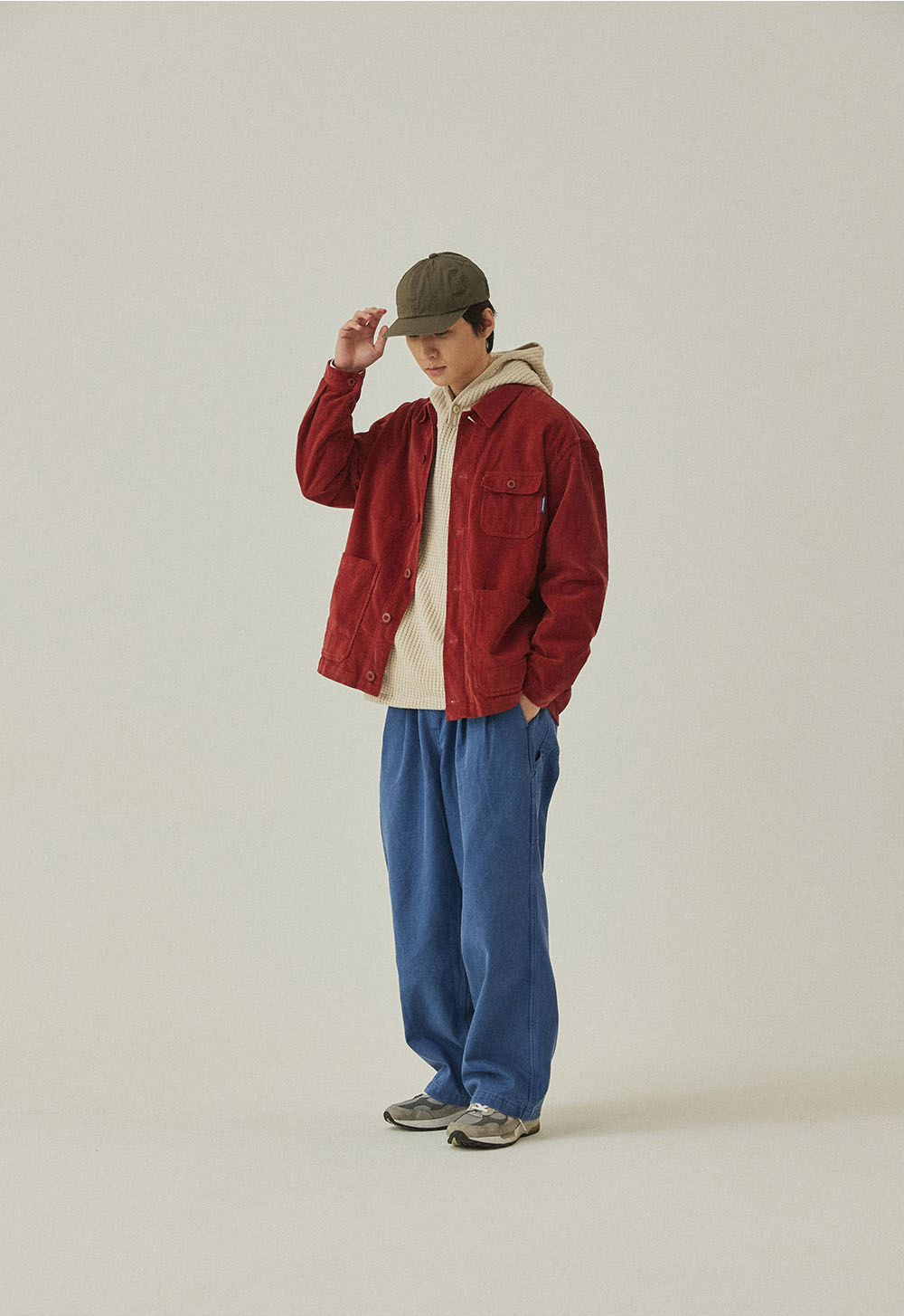 Two tuck wide kation pant blue