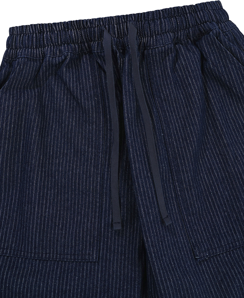 Fatigue stipe denim pants indigo