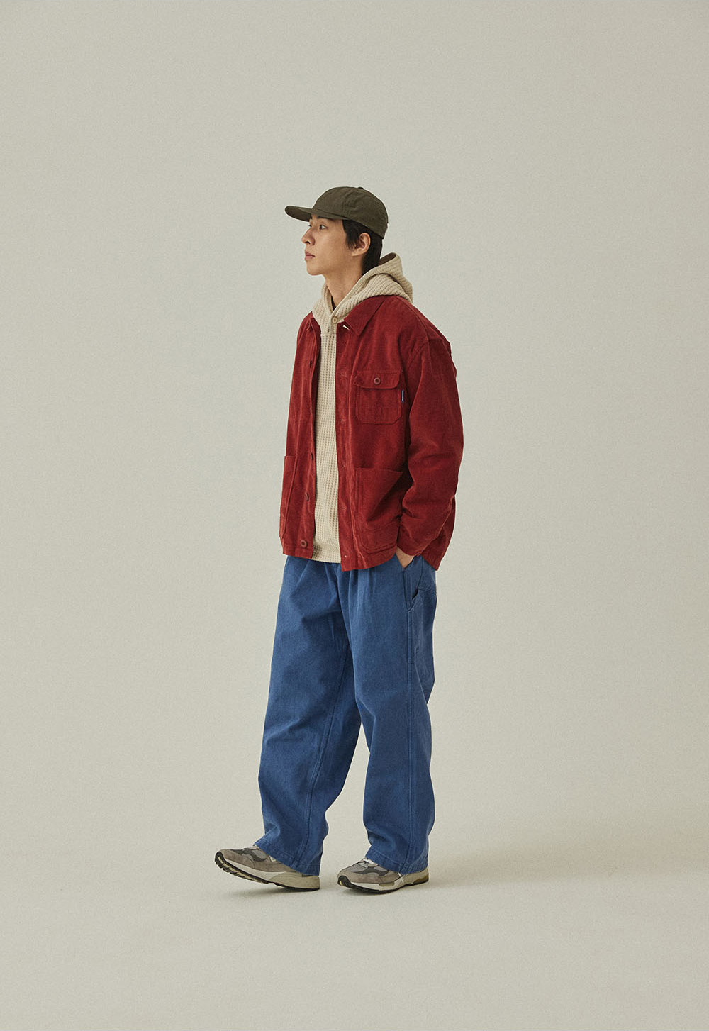 Two tuck wide kation pant blue