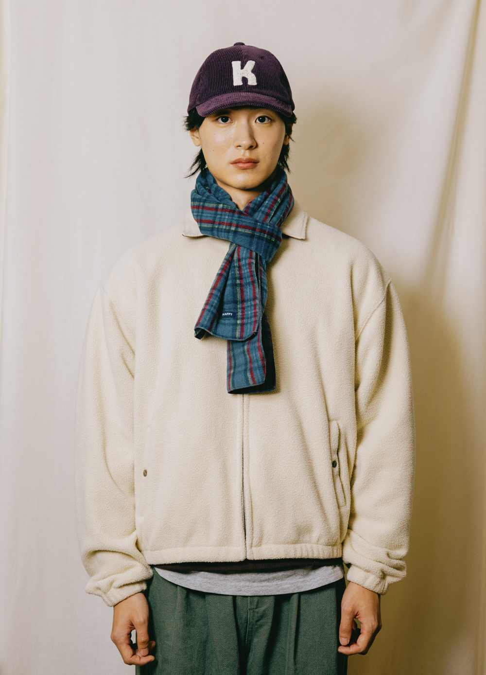 Fleece bomber jacket cream